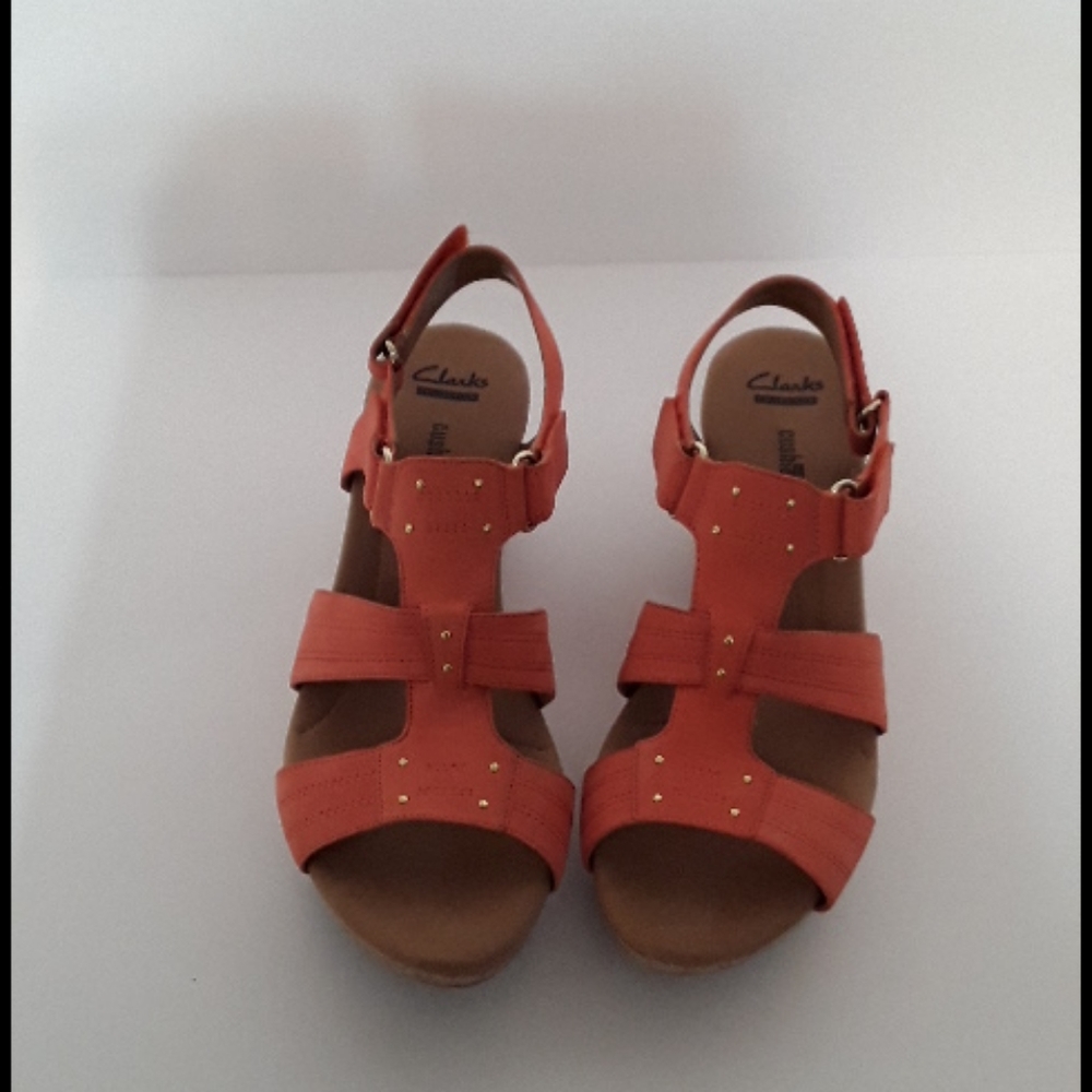 New Clarks Coral Platform Wedge Sandals sz 9